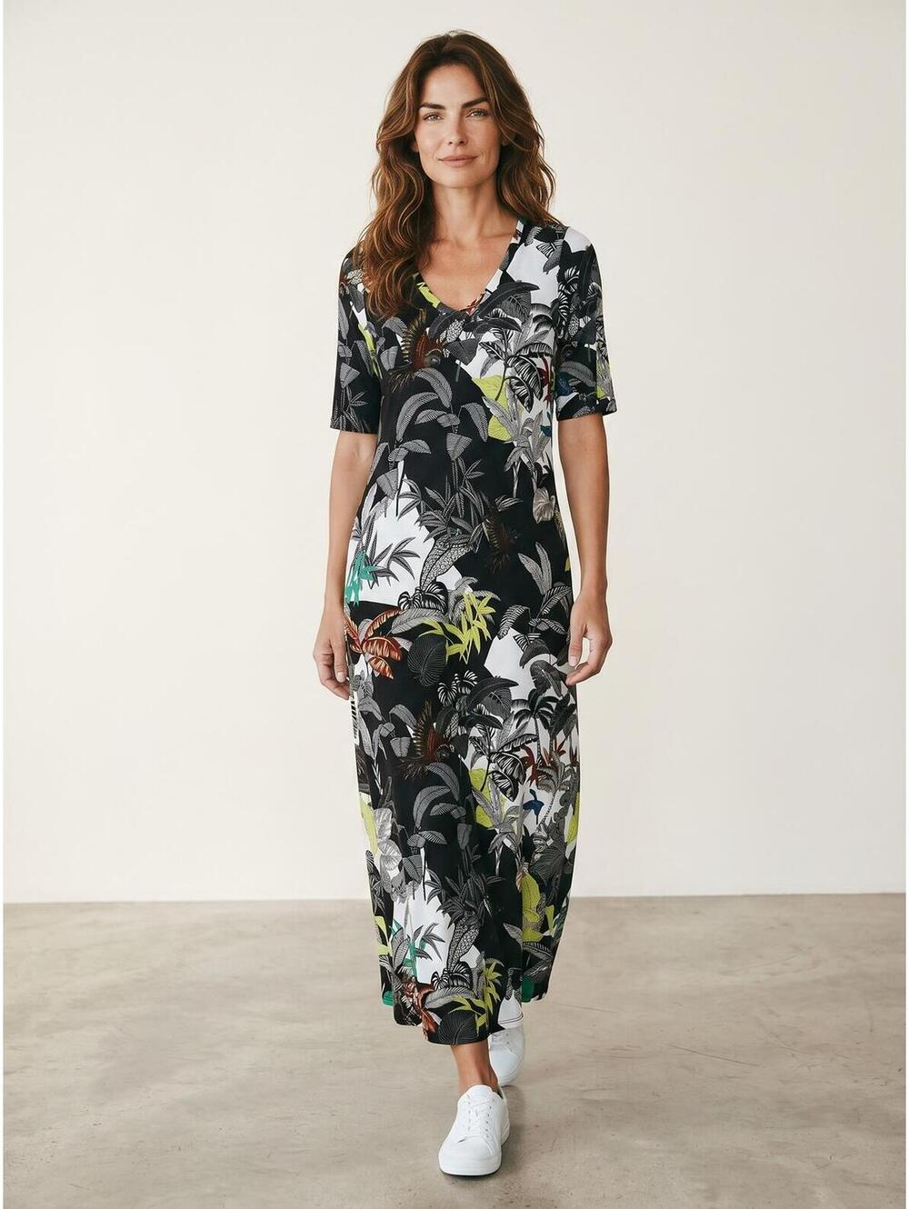 Attitudes by Renee Colorful Summer Dress-Size Small-Tropical Print